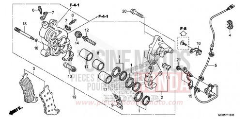 MACHOIRE DE FREIN AVANT D. (CB600FA) CB600FAD de 2013